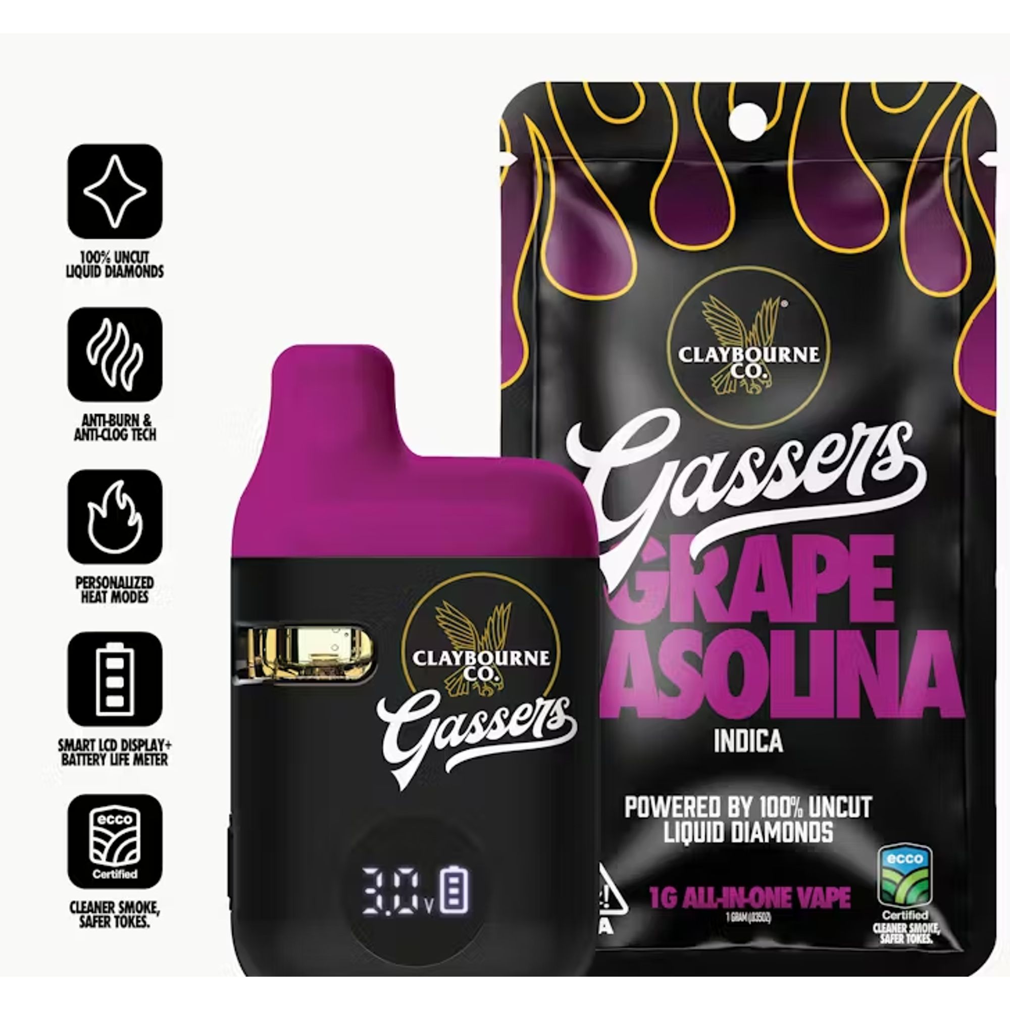 GASSERS GRAPE GASOLINA DISPOSABLE 1G D6