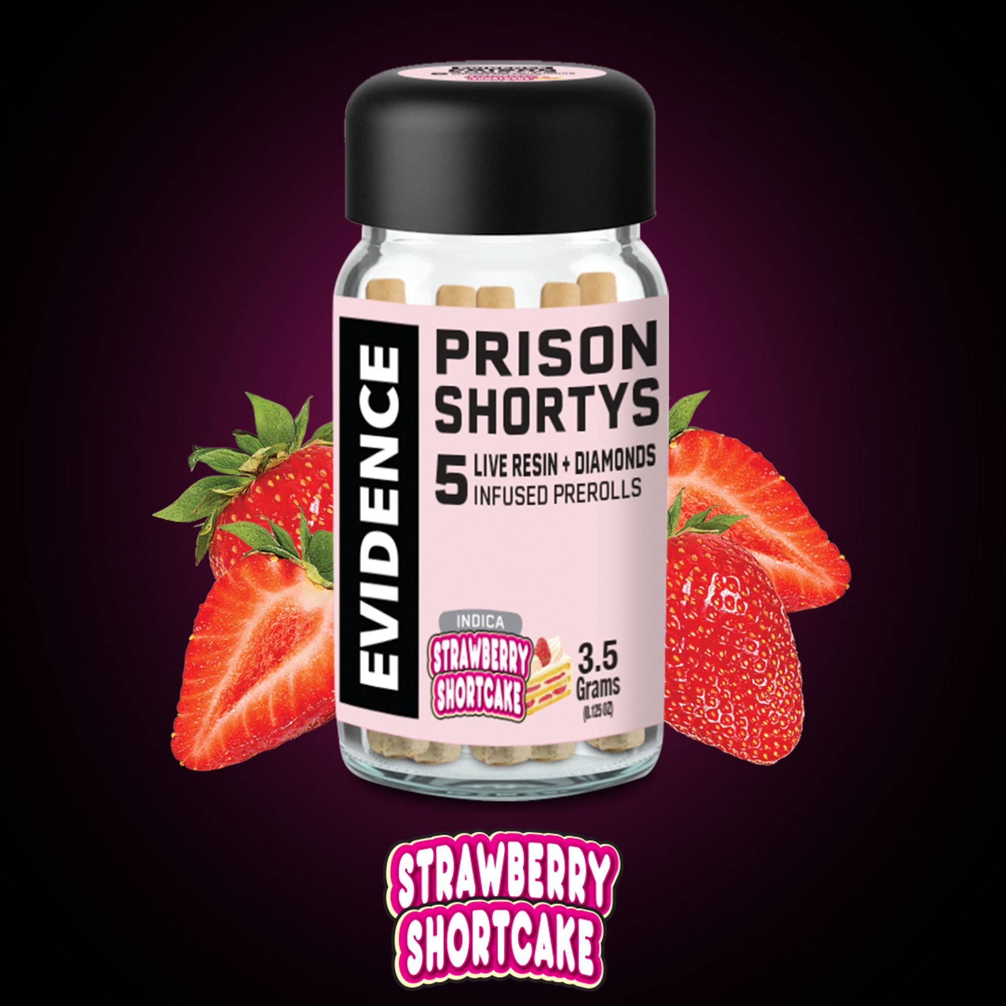PRISON SHORTYS - STRAWBERRY SHORTCAKE INFUSED PRE-ROLLS 5PK E3