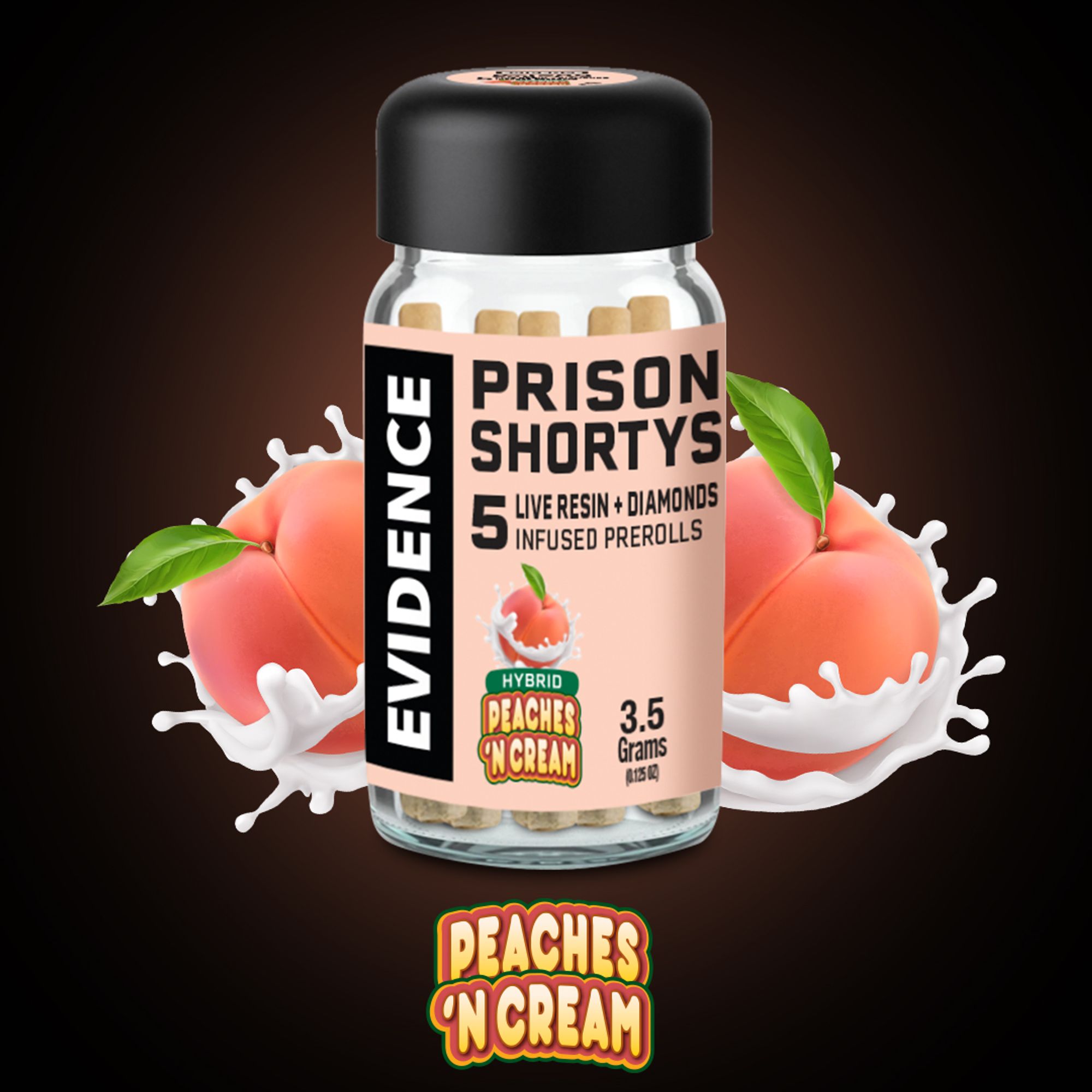 PRISON SHORTYS - PEACHES N CREAM INFUSED PREROLLS E2