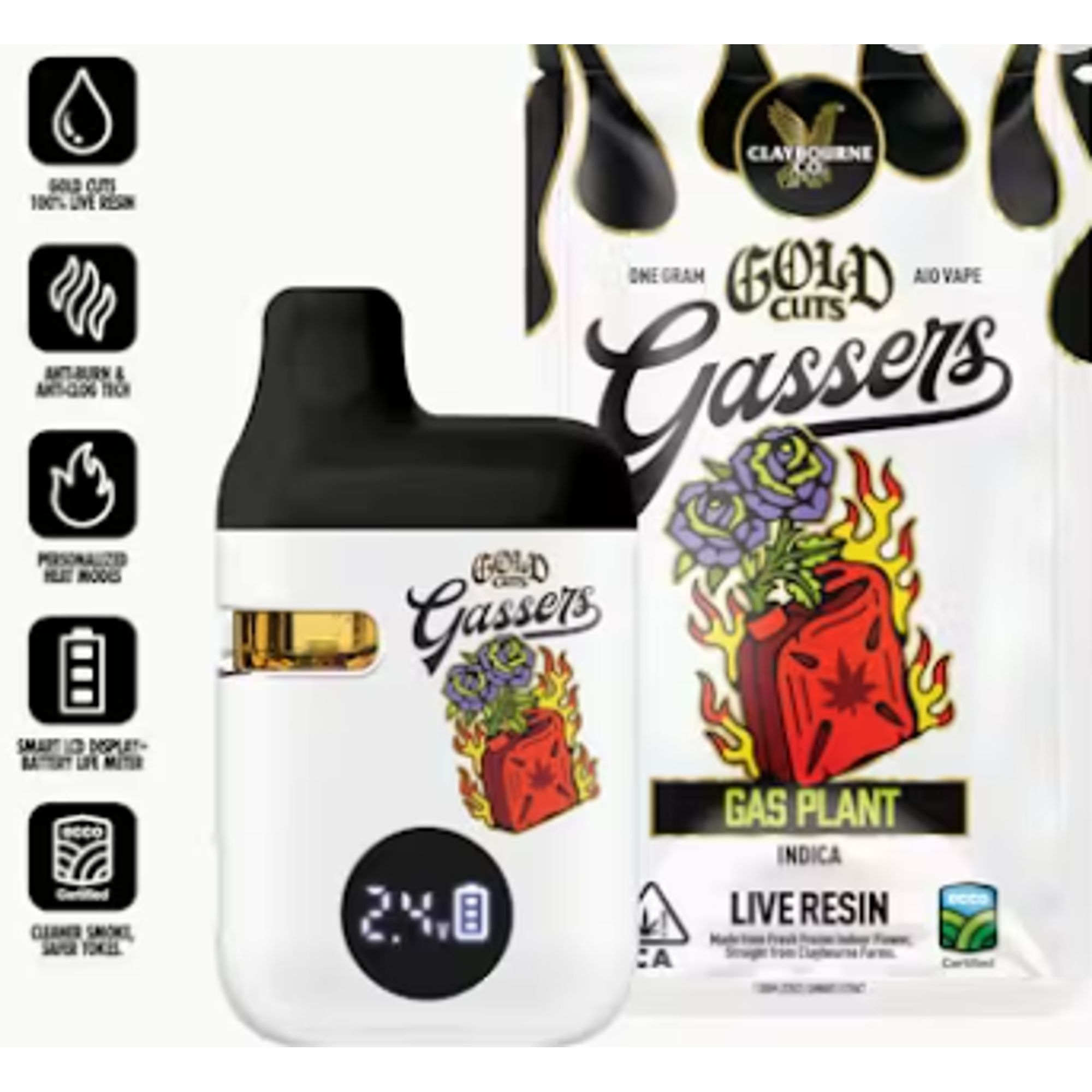 GASSERS LIVE RESIN GAS PLANT DISPOSABLE 1G n3