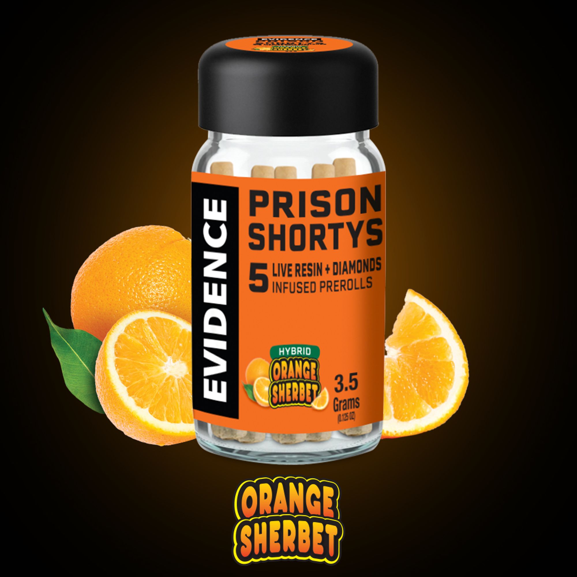 PRISON SHORTYS - ORANGE SHERBET INFUSED PRE-ROLLS 5PK E4