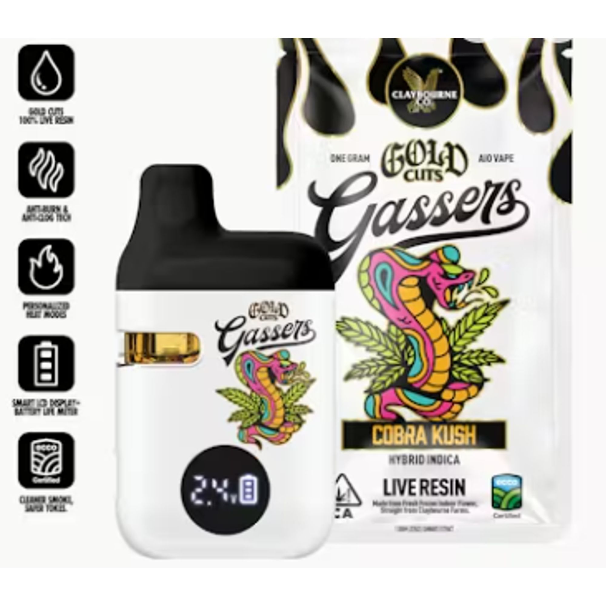 GASSERS LIVE RESIN COBRA KUSH DISPOSABLE 1G d4