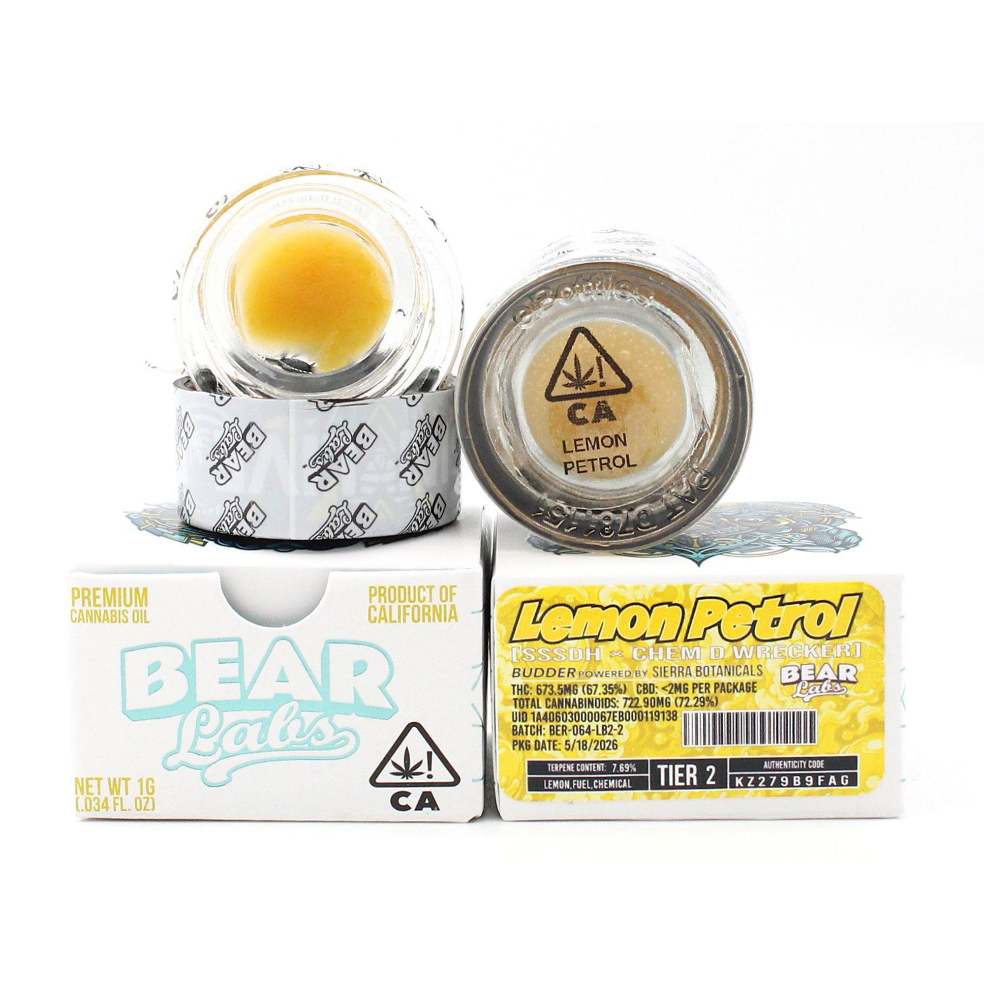 BEAR LABS - LIVE RESIN BUDDER - LEMON PETROL TIER 2 - 1G