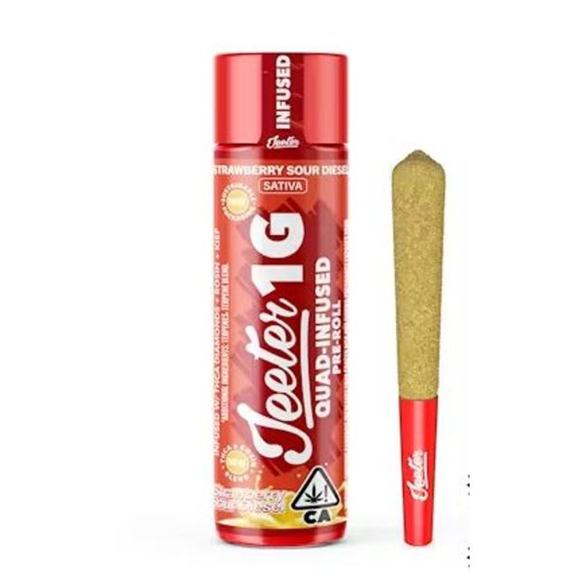 JEETER - INFUSED PREROLL - QUADS STRAWBERRY SOUR DIESEL - 1G