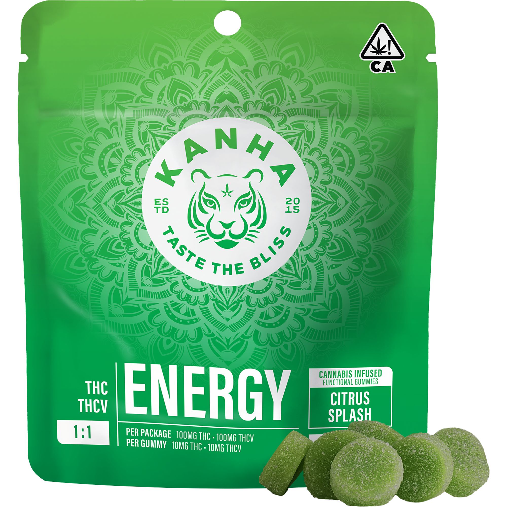 KANHA - THCV GUMMY - 1:1 NANO ENERGY CITRUS SPLASH - 200MG