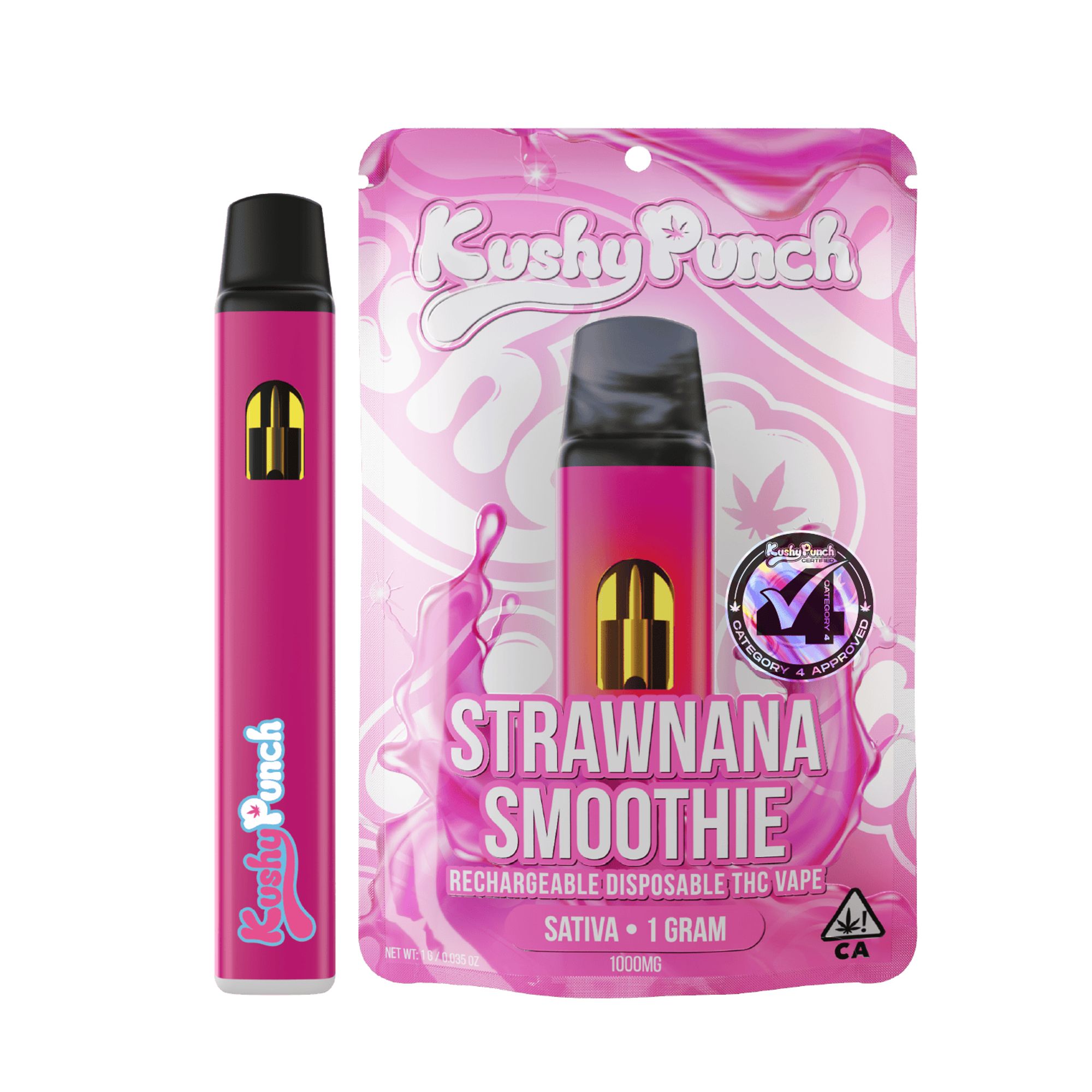 KUSHY PUNCH - THC ALL IN ONE - STRAWNANA SMOOTHIE - 1G
