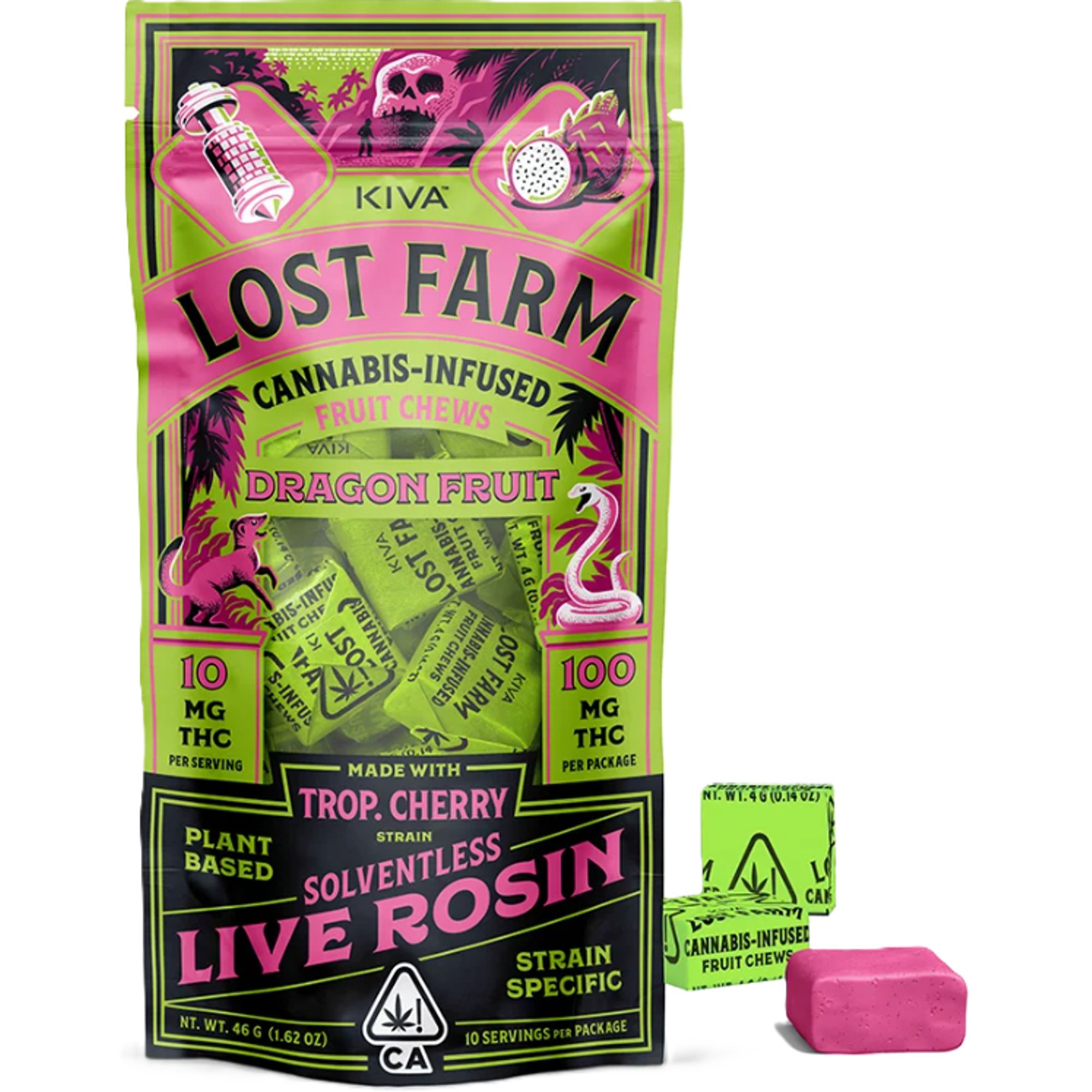 LOST FARM - SOLVENTLESS GUMMY - CHEWS DRAGONFRUIT X TROP CHERRY - 100MG