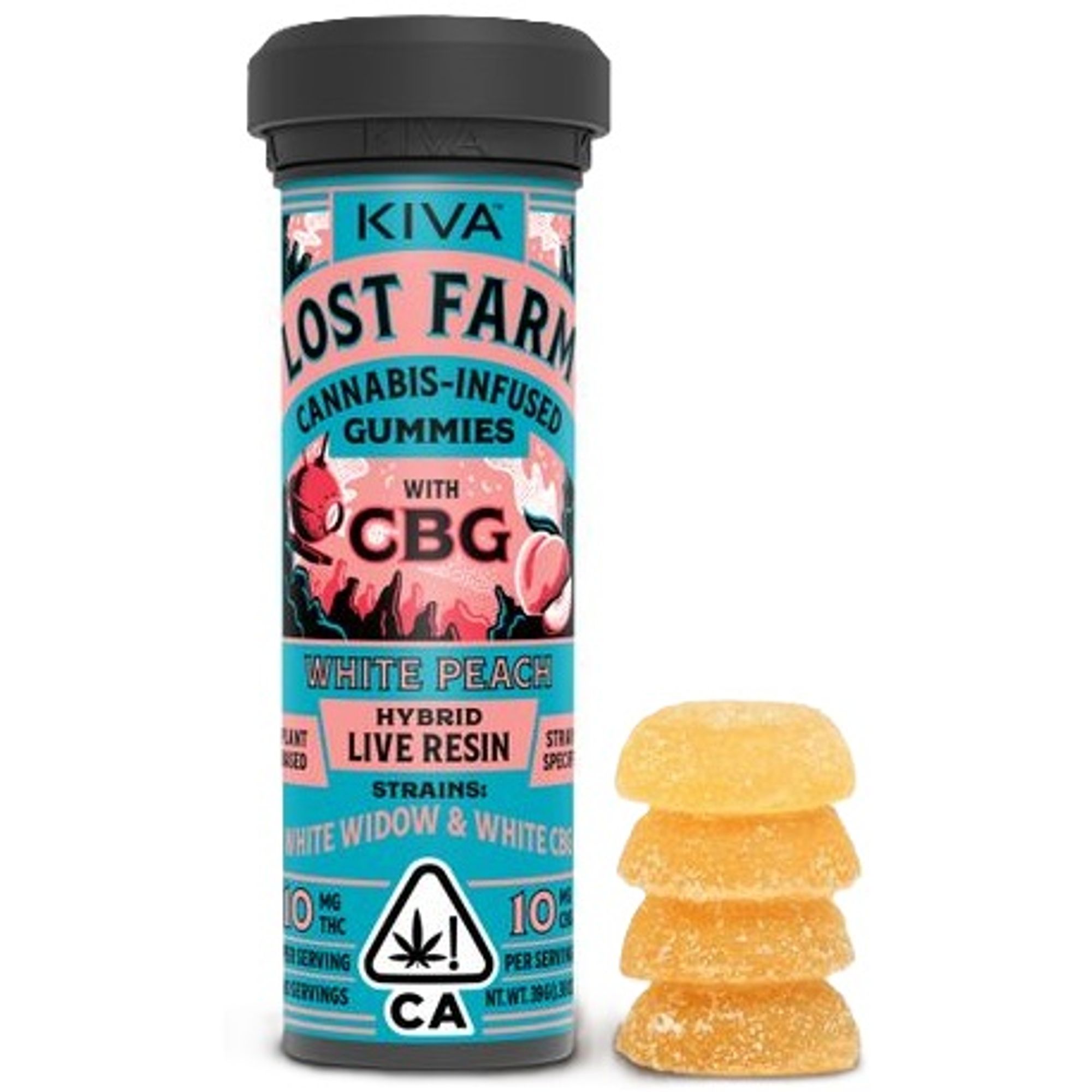 LOST FARM - LIVE RESIN GUMMY - WHITE PEACH X WHITE WIDOW - 100MG