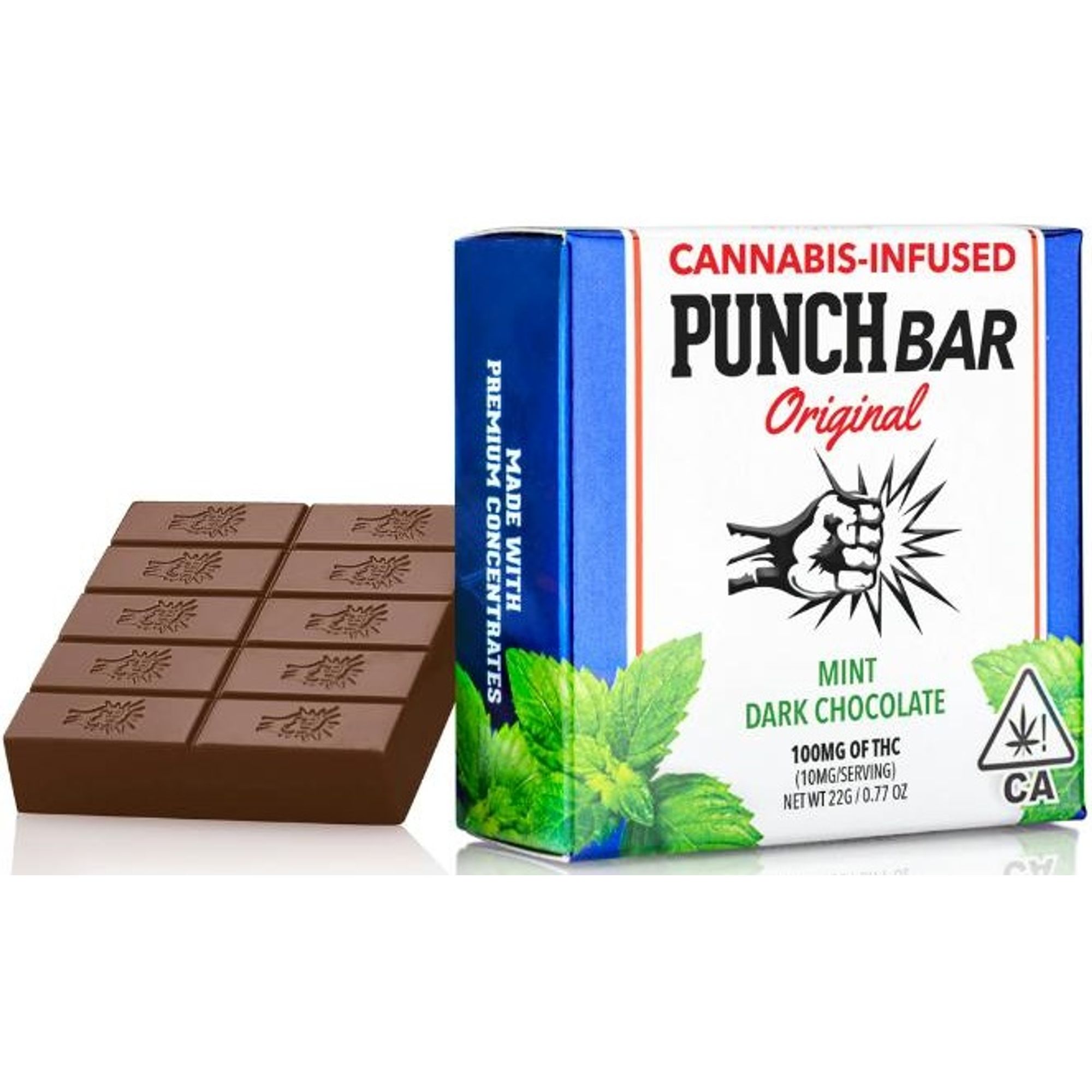 PUNCH - THC CHOCOLATE - MINT DARK CHOCOLATE - 100MG