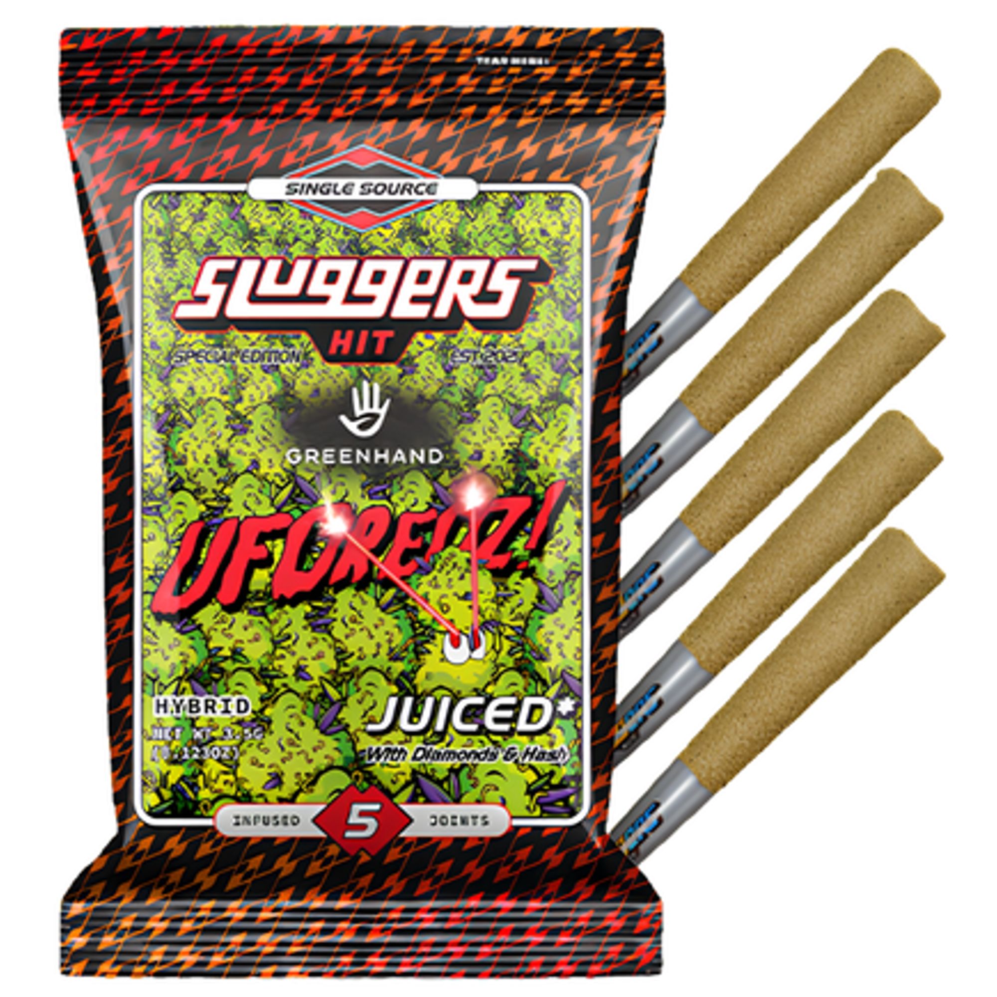 SLUGGERS - INFUSED PREROLL MULTIPACK - UFOREOZ X GREENHAND - 3.5G