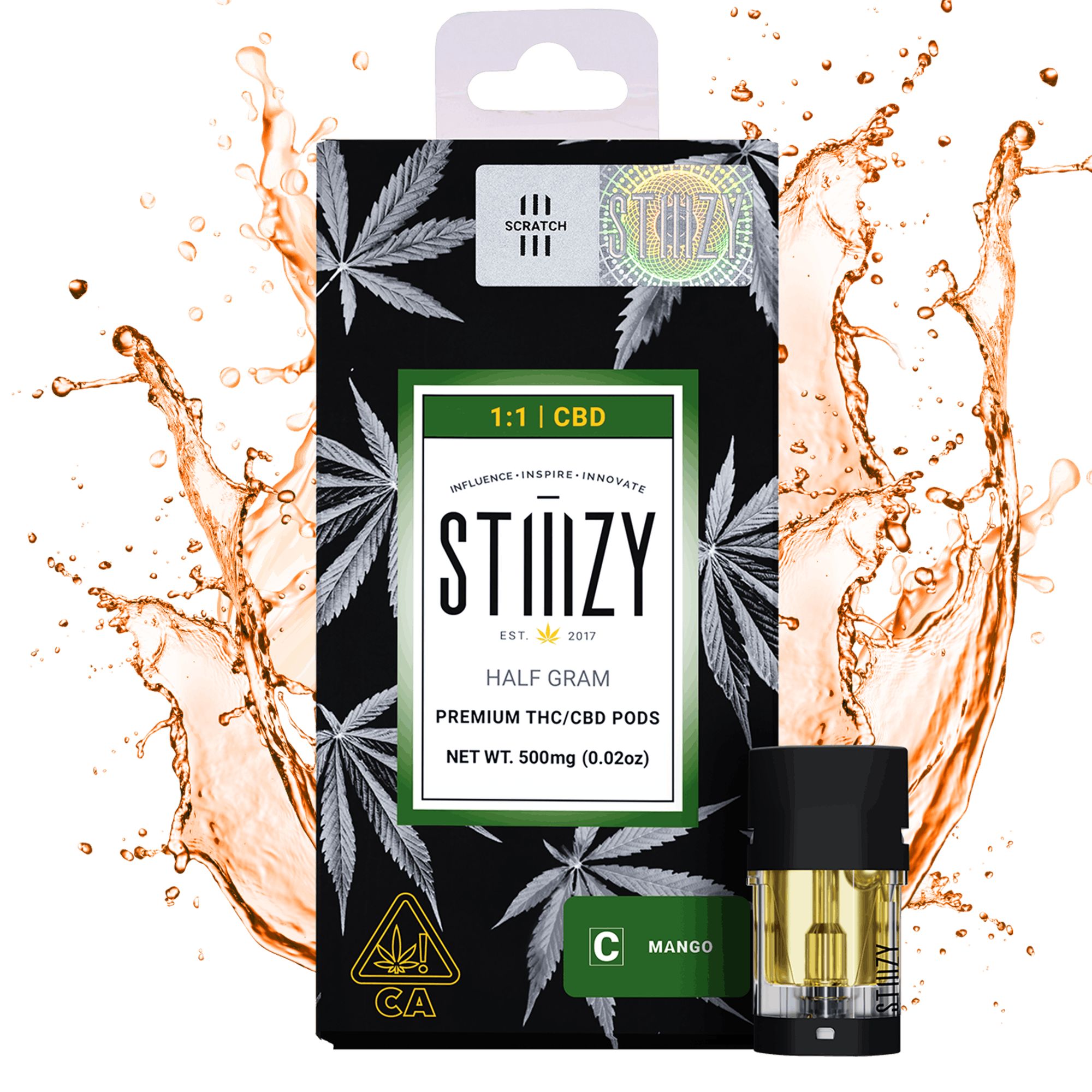 DNU - V3 - STIIIZY - CBD Pods - Mango - 0.5g