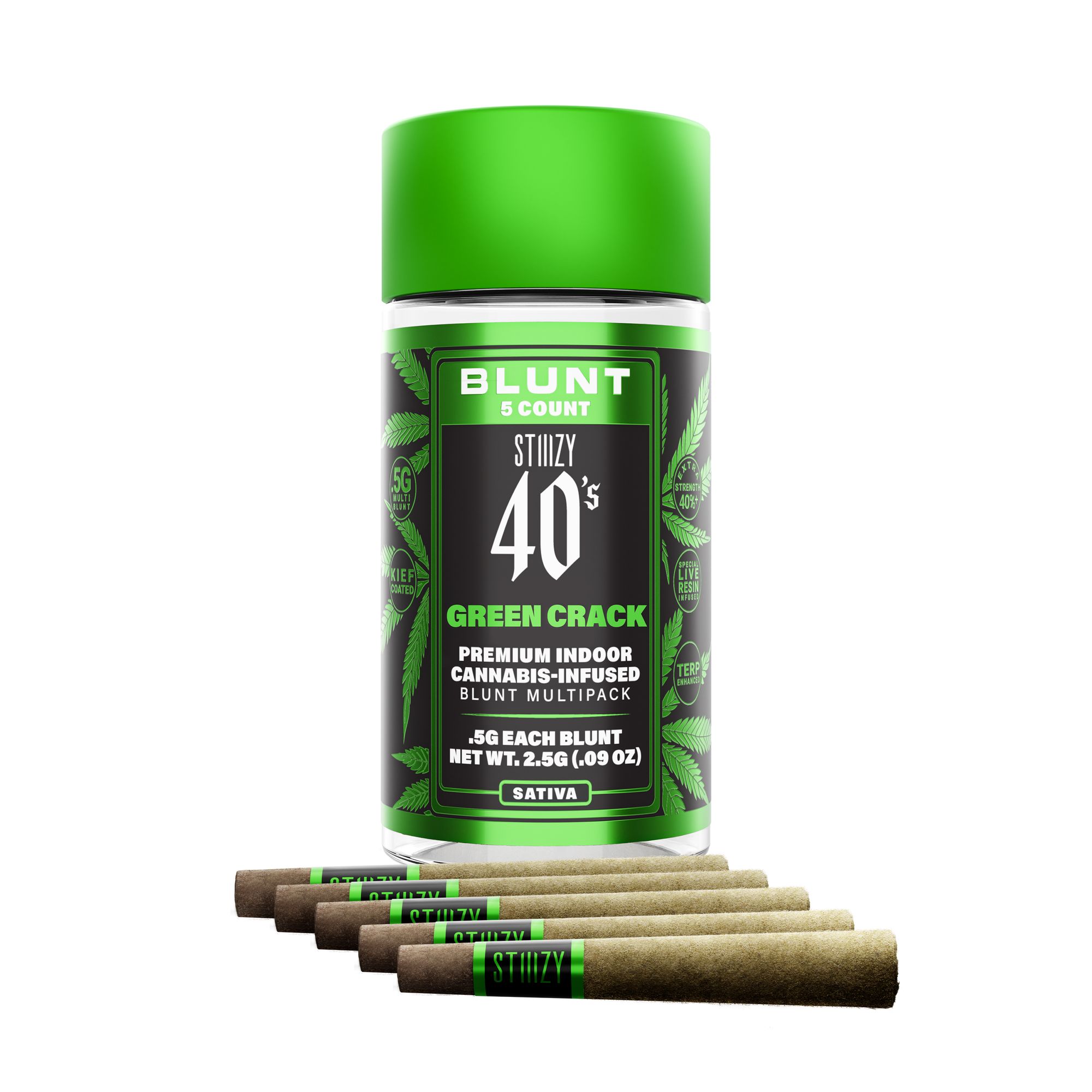 STIIIZY - 40's Infused Blunt Multipack - Green Crack - 2.5g