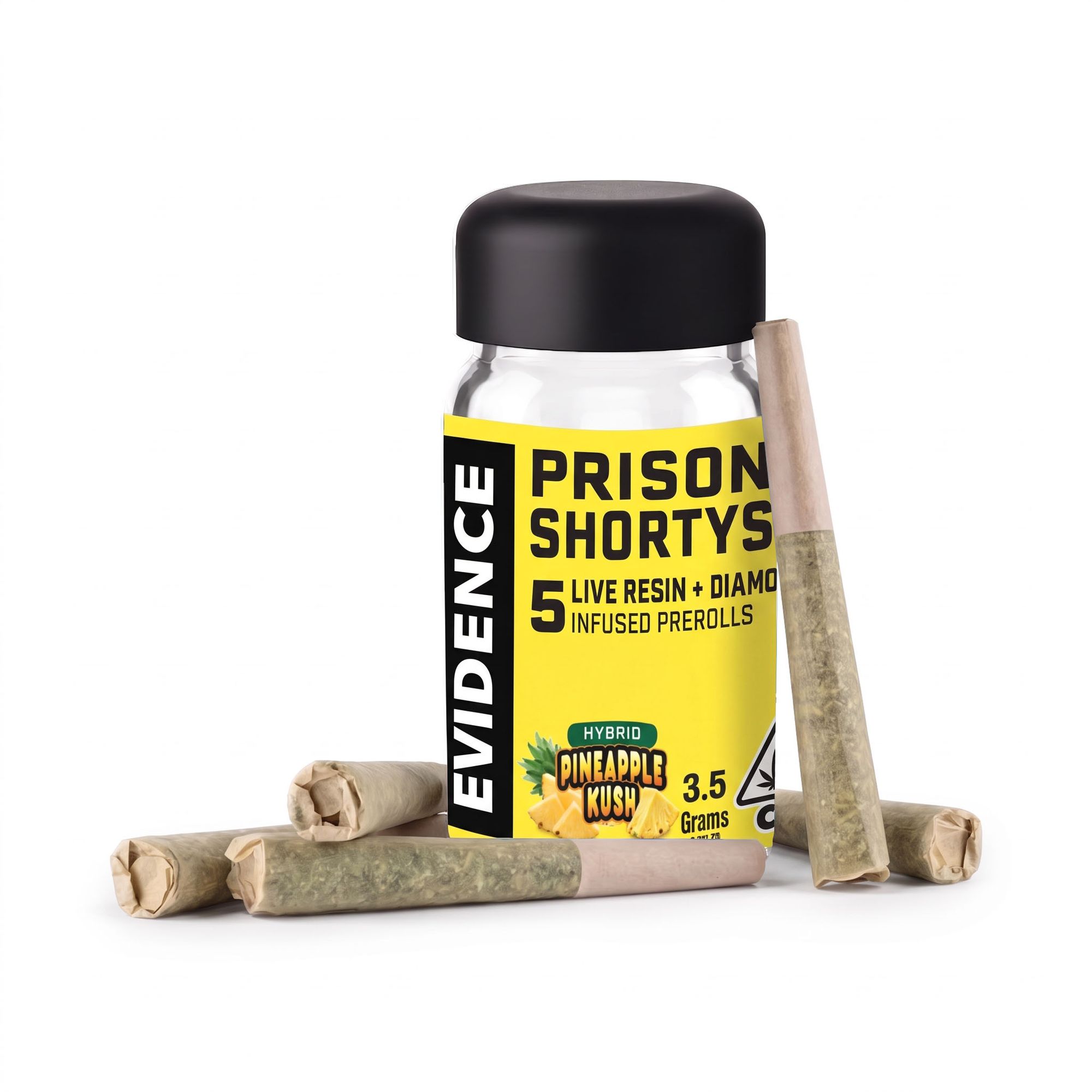 PRISON SHORTYS - PINEAPPLE KUSH INFUSED PRE-ROLLS 5PK E3
