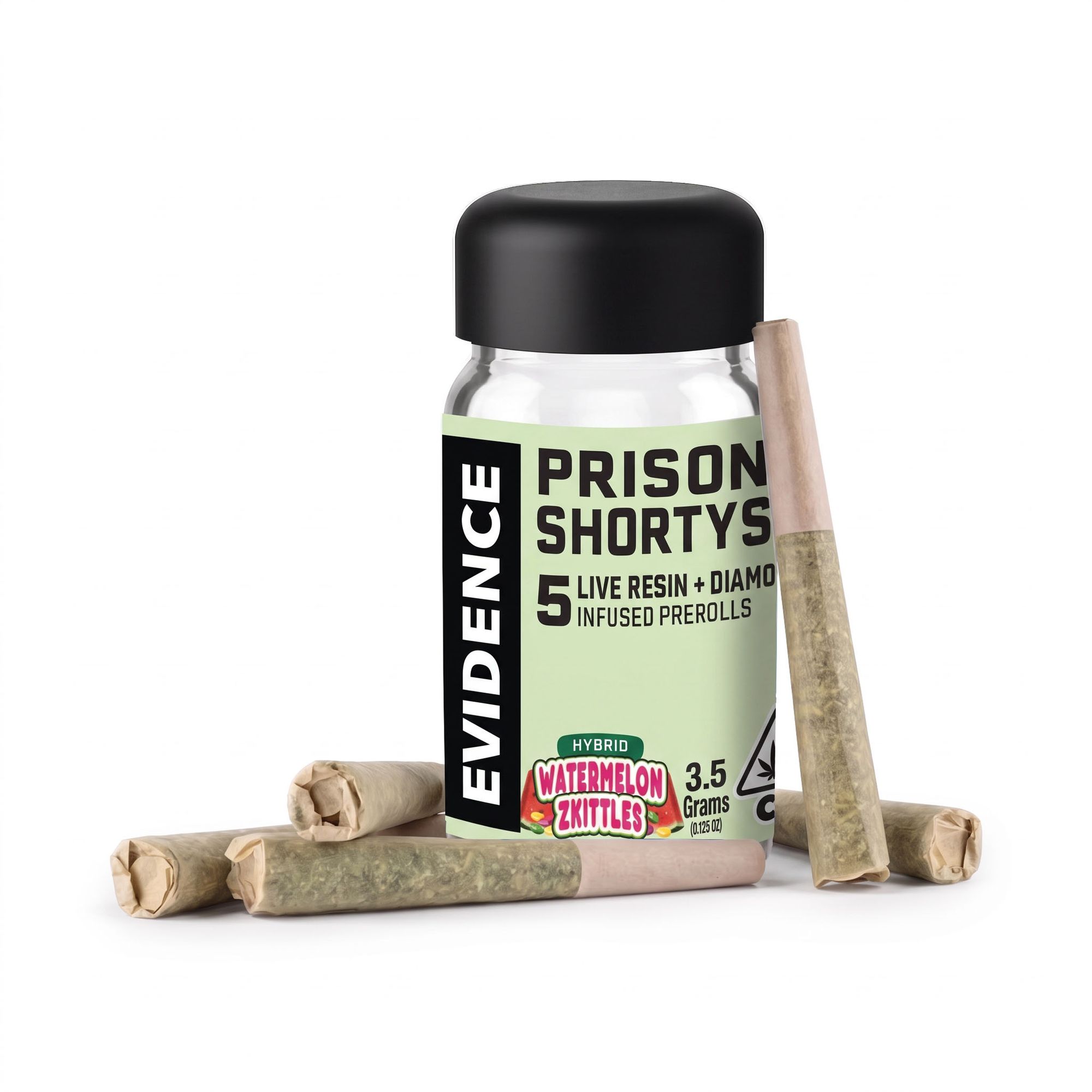 PRISON SHORTYS - WATERMELON ZKITTLES INFUSED PRE-ROLLS 5PK E3