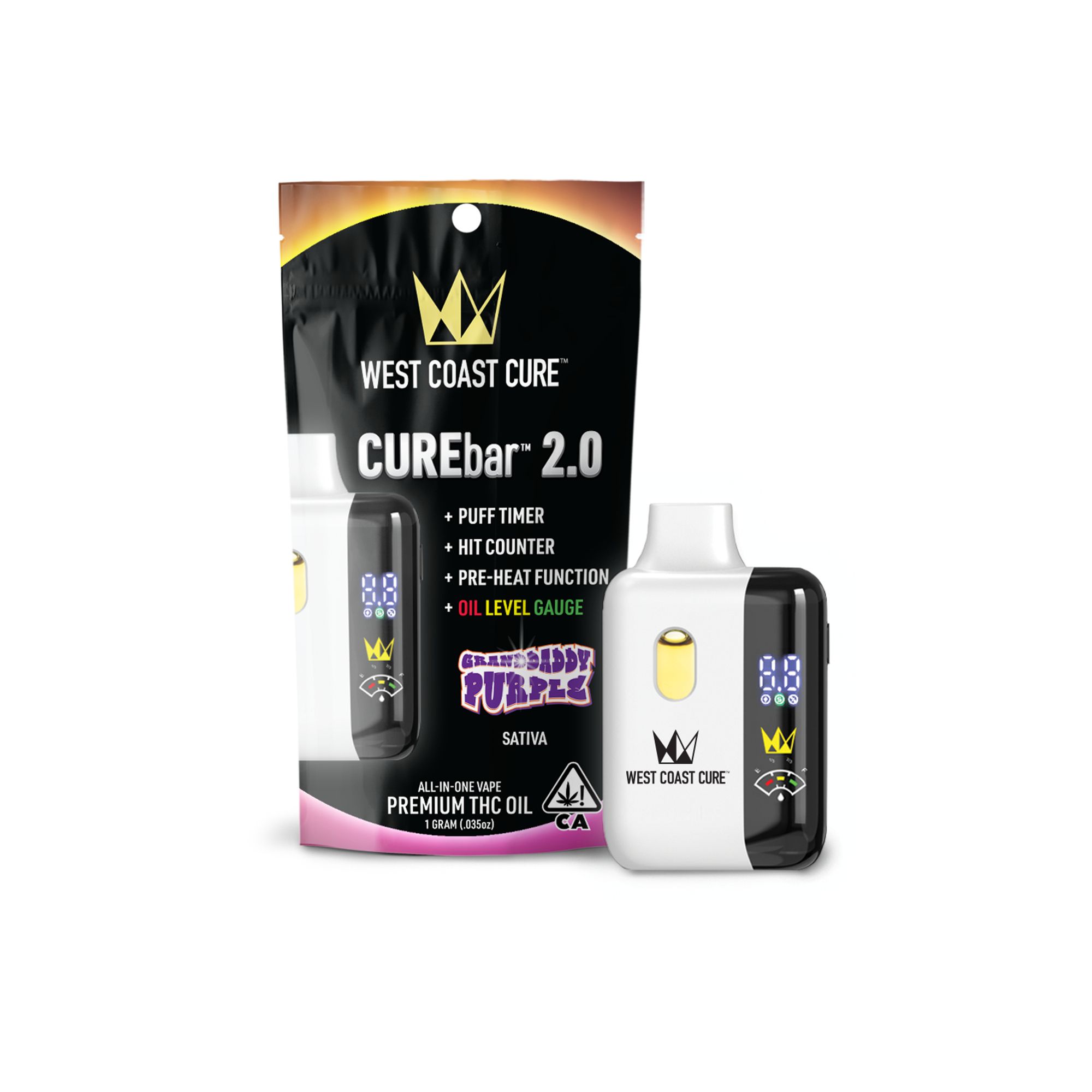 WEST COAST CURE - THC ALL IN ONE - GRANDDADDY PURPLE - 1G