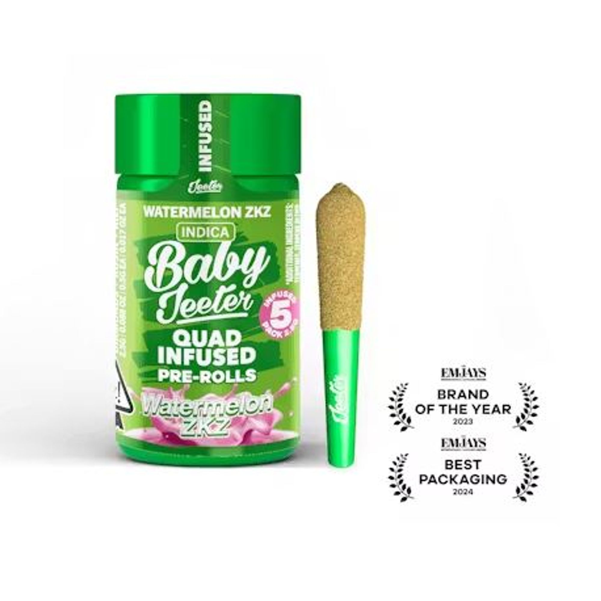 JEETER - INFUSED PREROLL MULTIPACK - QUADS WATERMELON ZKZ - 2.5G