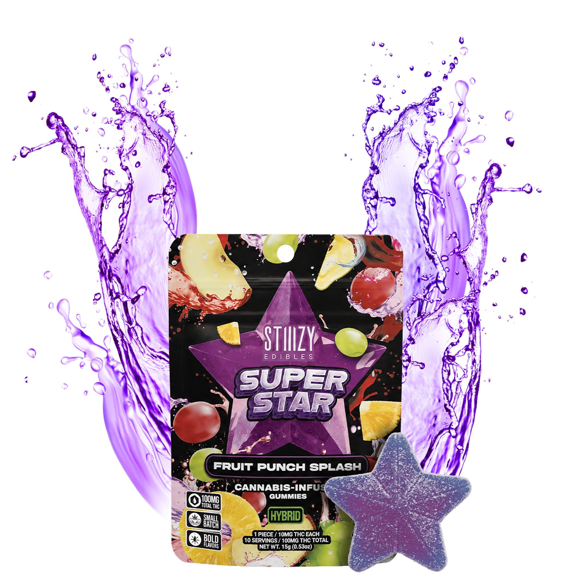 STIIIZY - Star Mylar Gummy - Fruit Punch Splash - 100mg