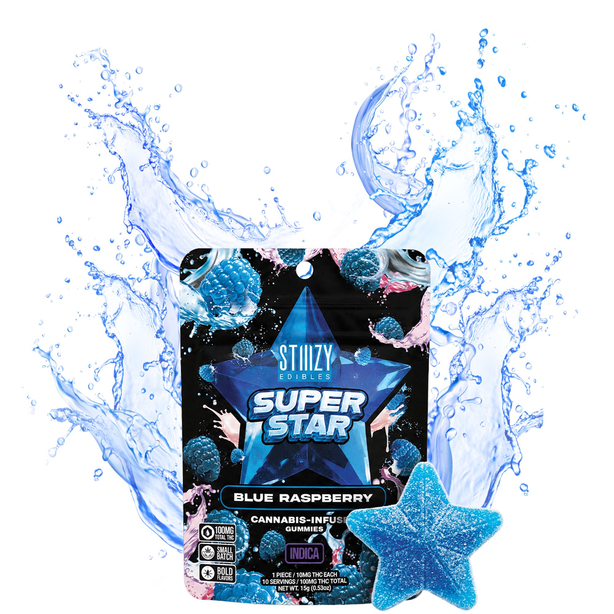 STIIIZY - Star Mylar Gummy - Blue Raspberry - 100mg