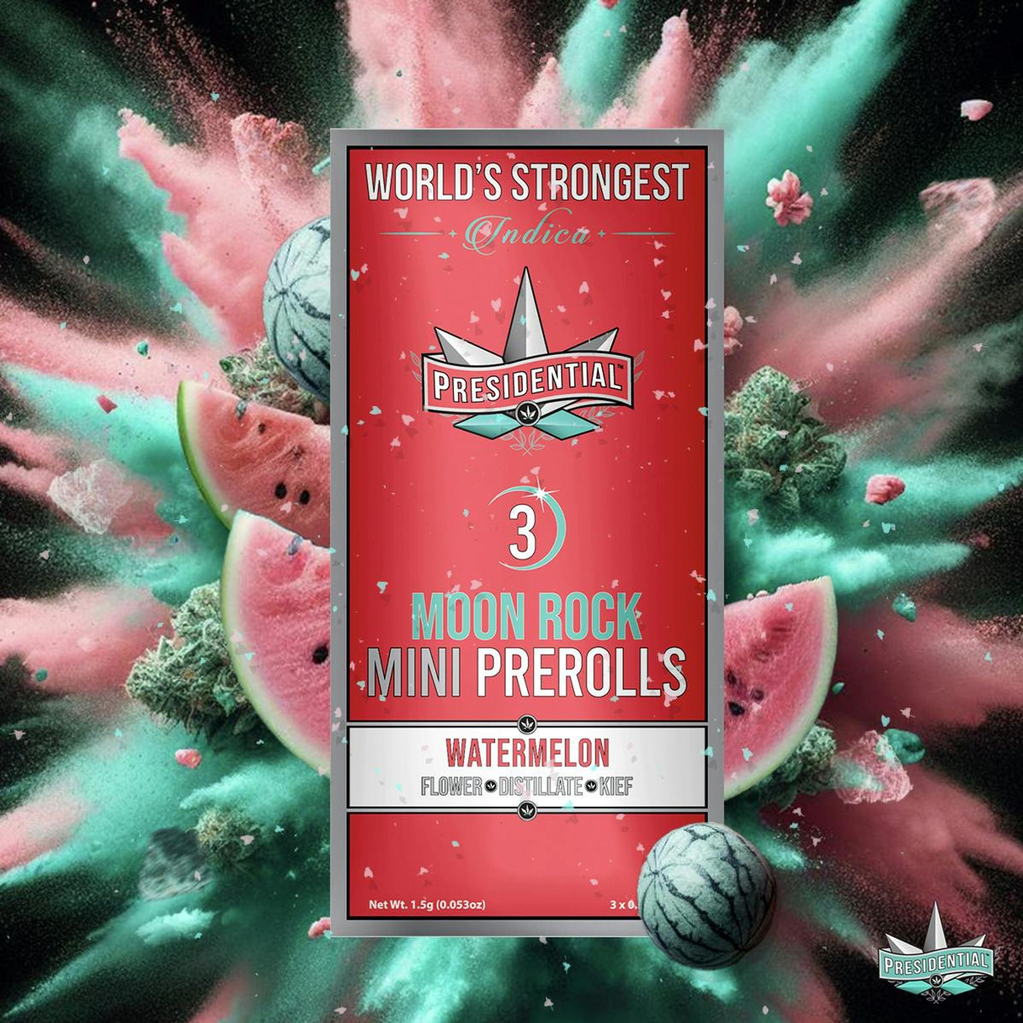PRESIDENTIAL - INFUSED PREROLL MULTIPACK - WATERMELON - 1.5G