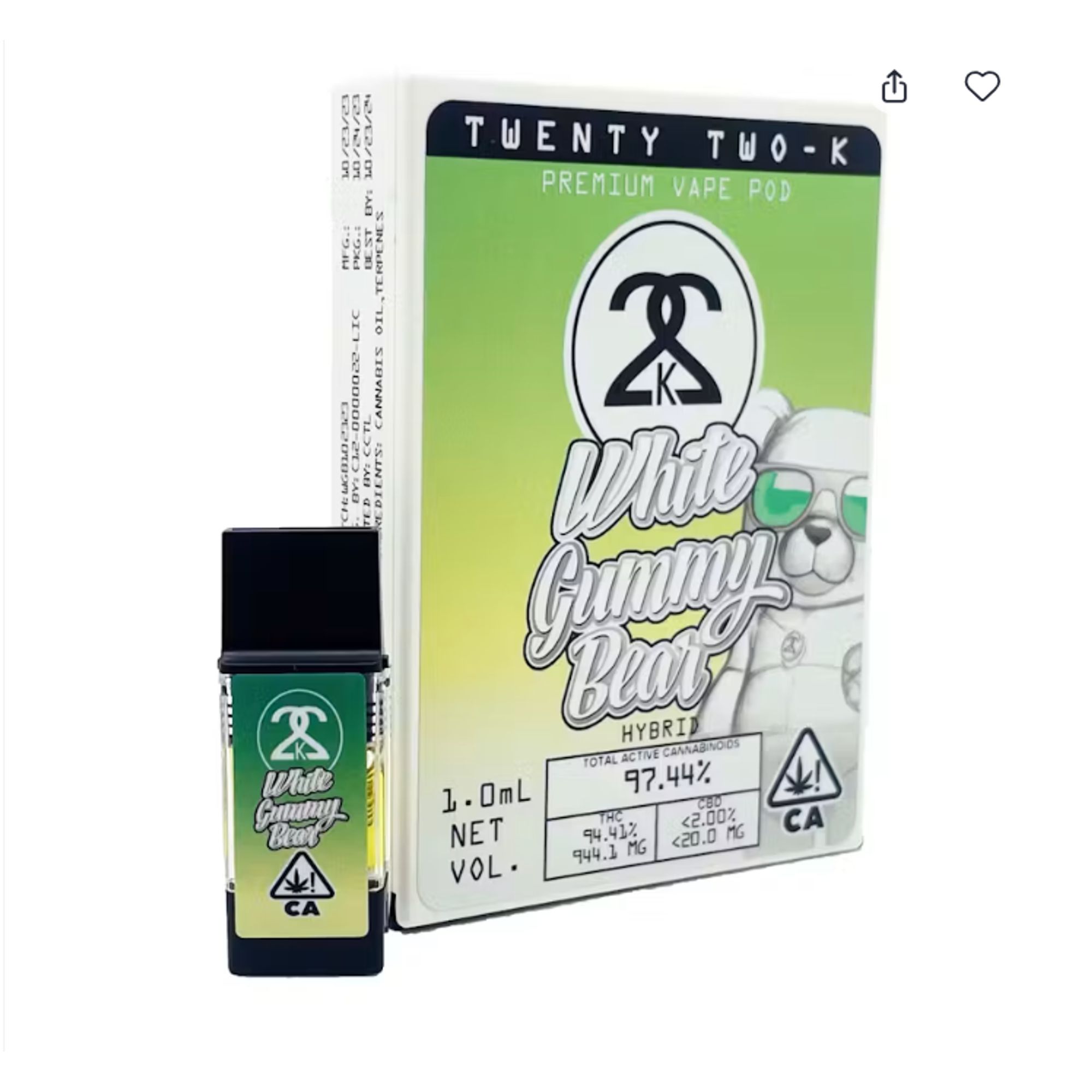 WHITE GUMMY BEAR POD 1G D5