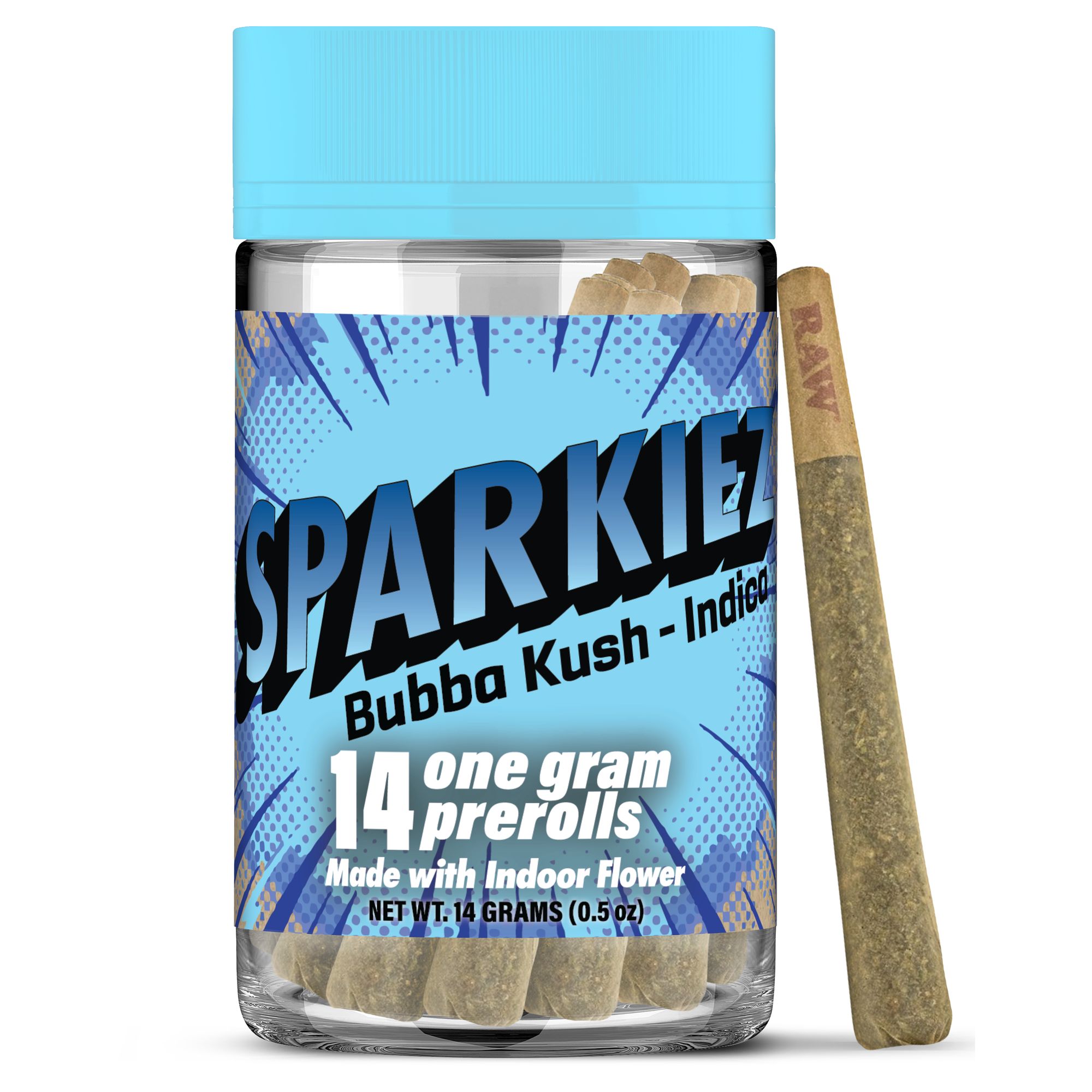 SPARKIEZ - INDOOR PREROLL MULTIPACK - BUBBA KUSH - 14G