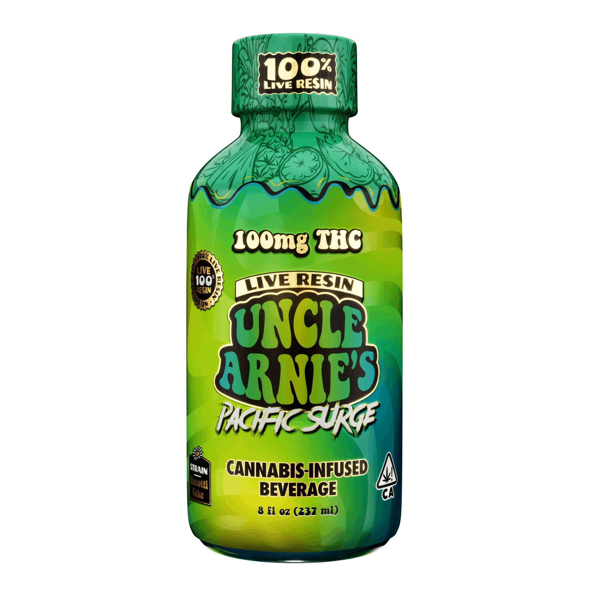 UNCLE ARNIES - LIVE RESIN BEVERAGE - PACIFIC SURGE - 100MG
