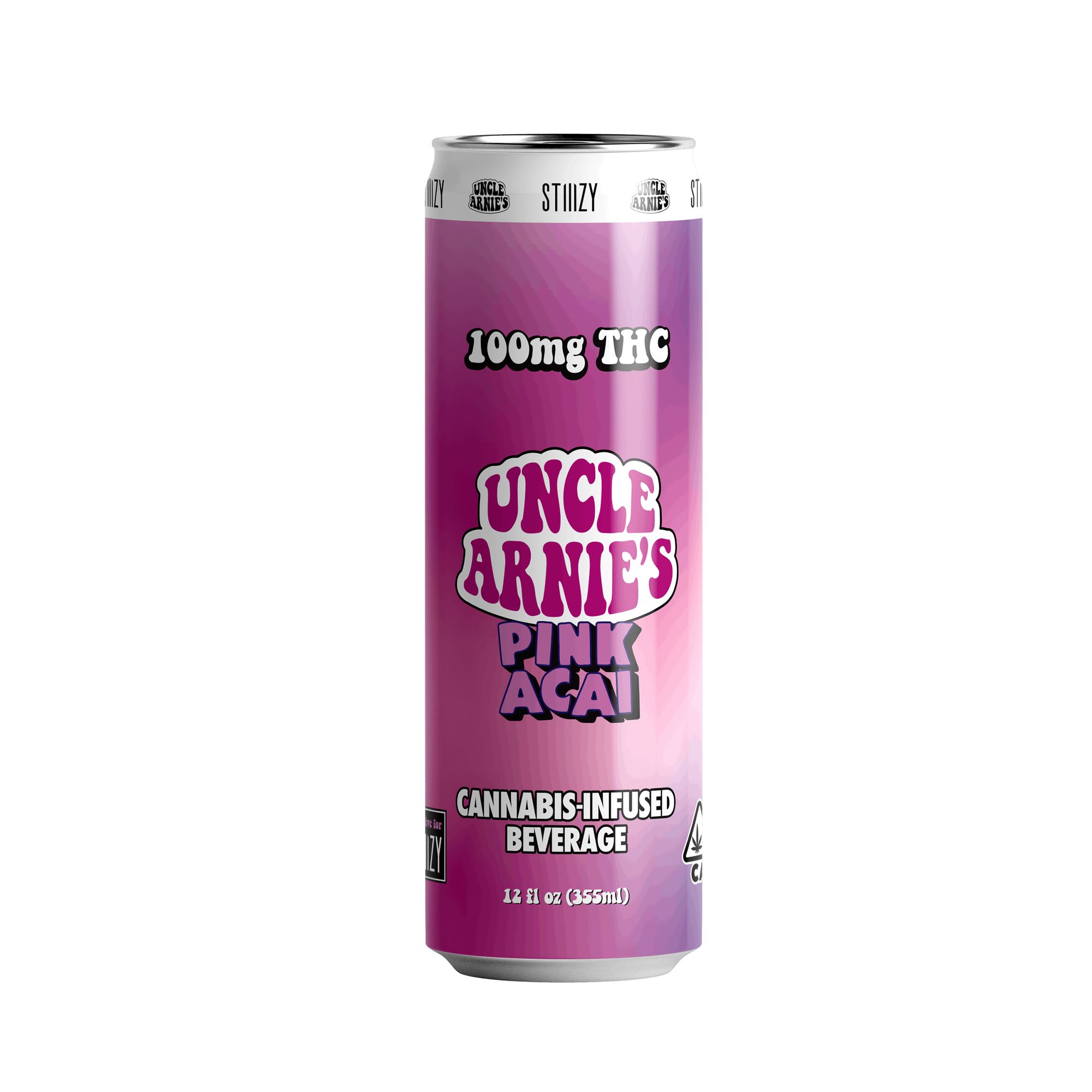 UNCLE ARNIES - THC BEVERAGE - STIIIZY EXCLUSIVE PINK ACAI - 100MG