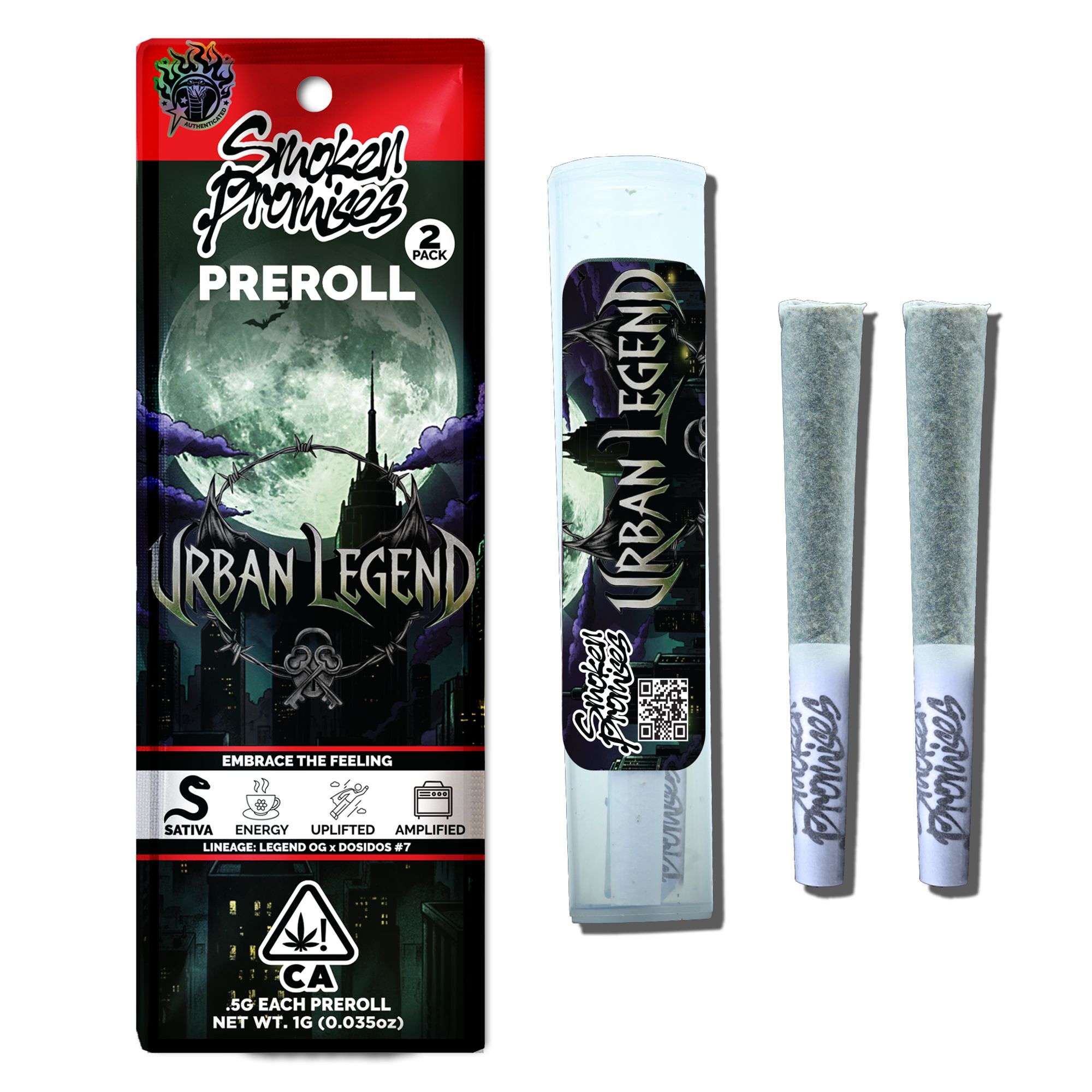 SMOKEN PROMISES - INDOOR PREROLL MULTIPACK - URBAN LEGEND - 1G