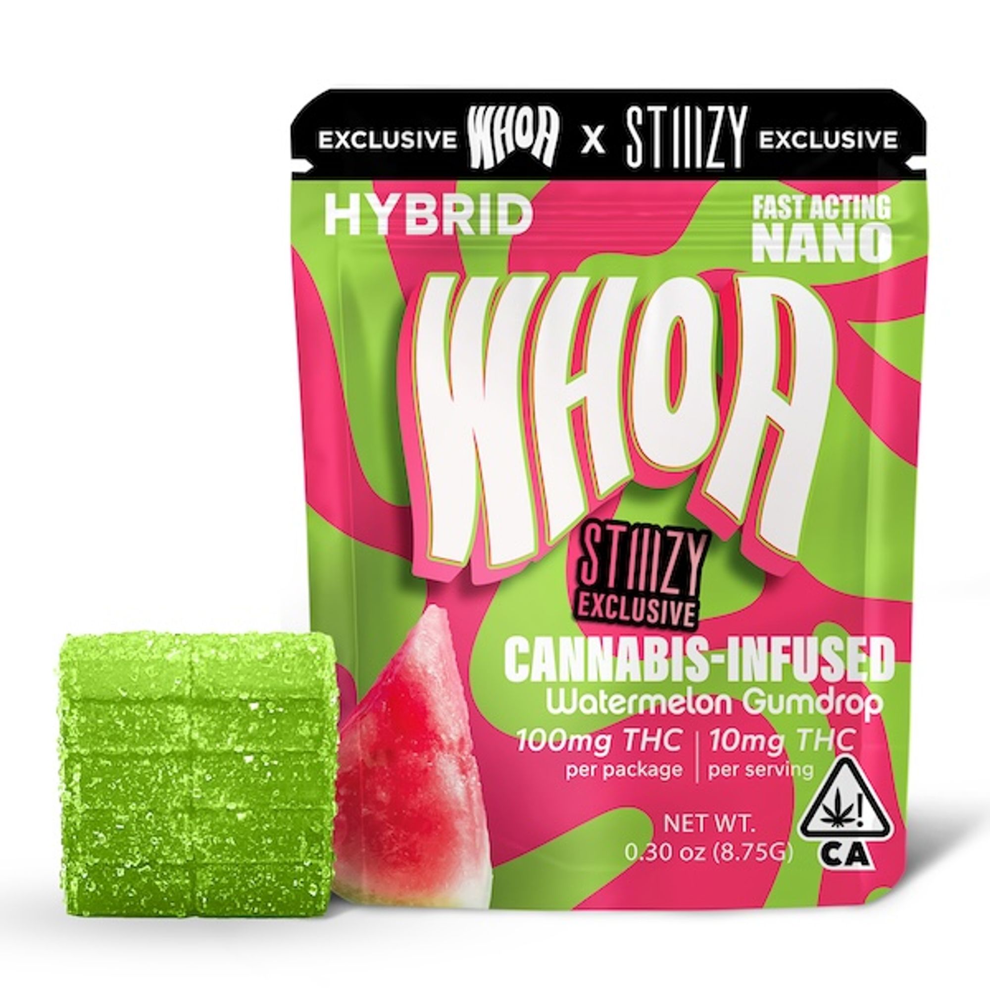 WHOA - THC GUMMY - STIIIZY EXCLUSIVE WATERMELON GUMDROP - 100MG