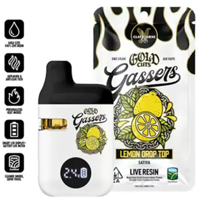 gassers live resin lemon drop top disposable o3 1g